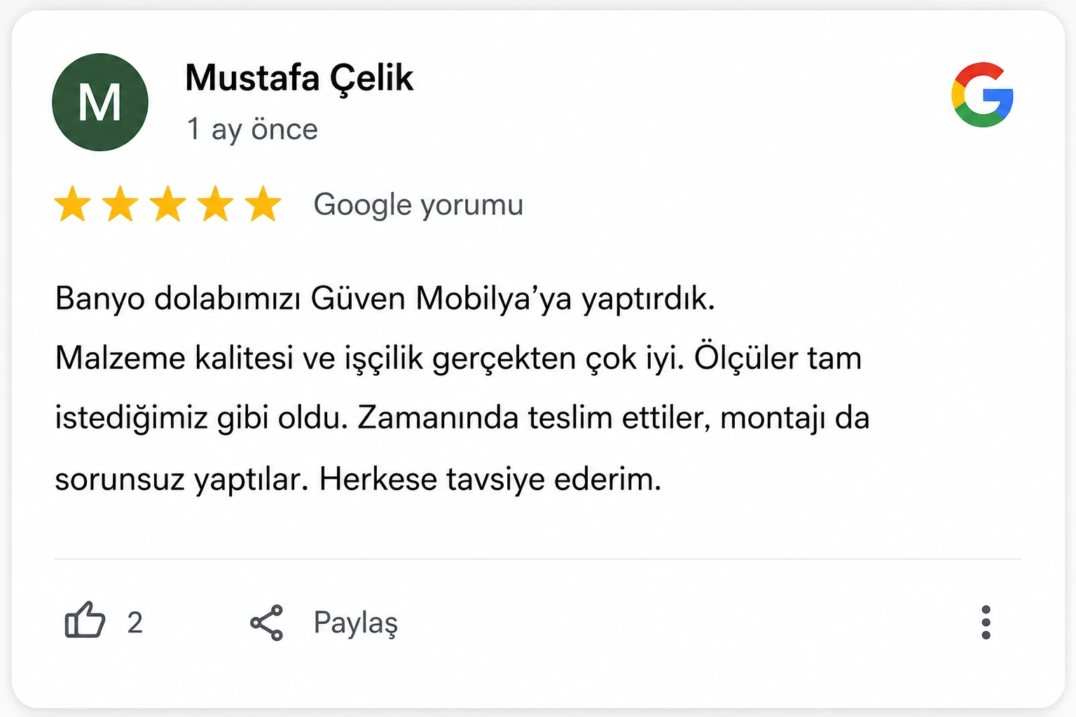 Google yorumu 1