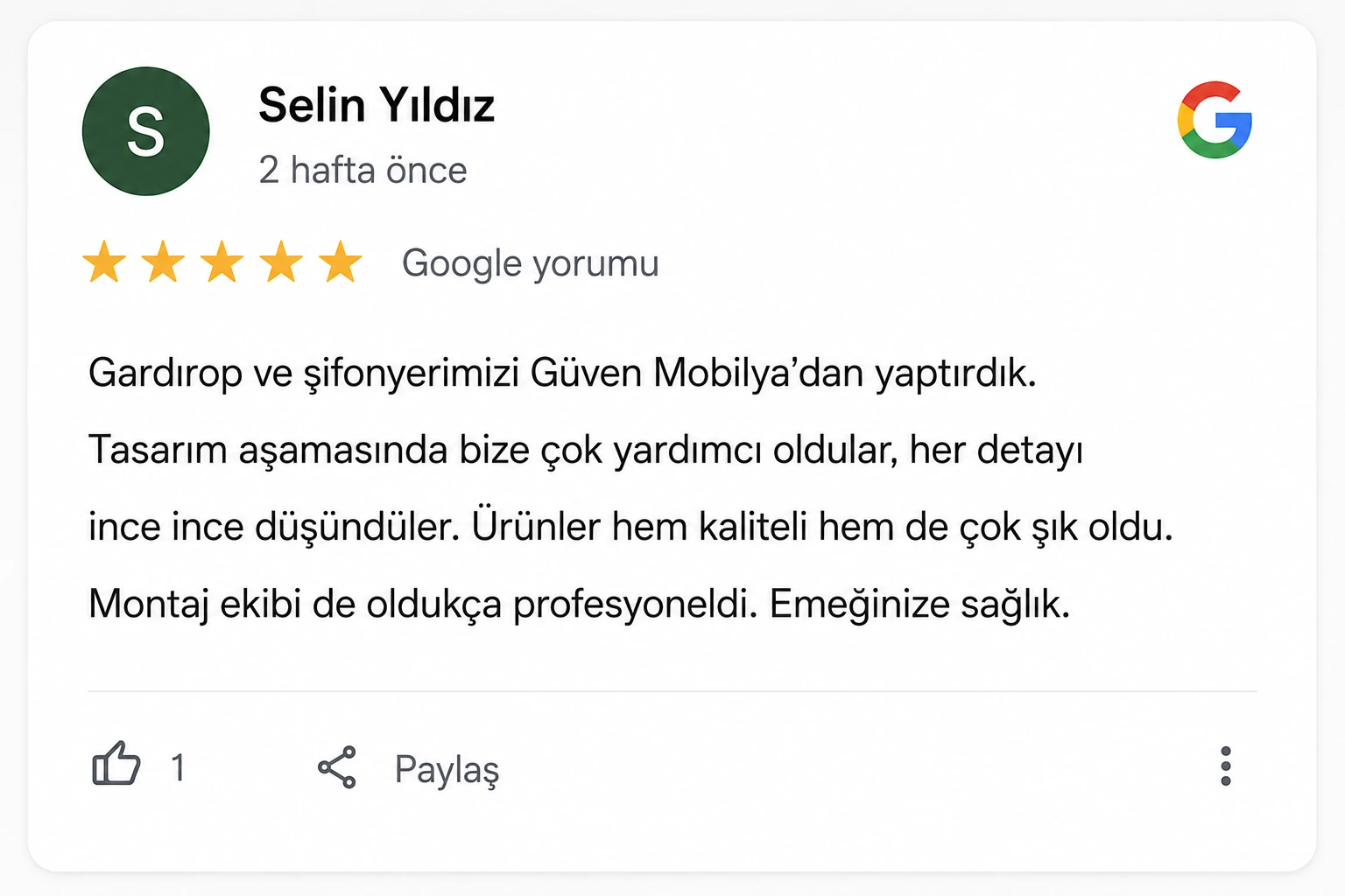 Google yorumu 3