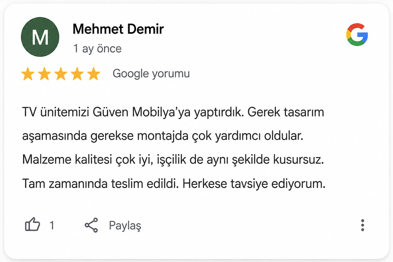 Google yorumu 6