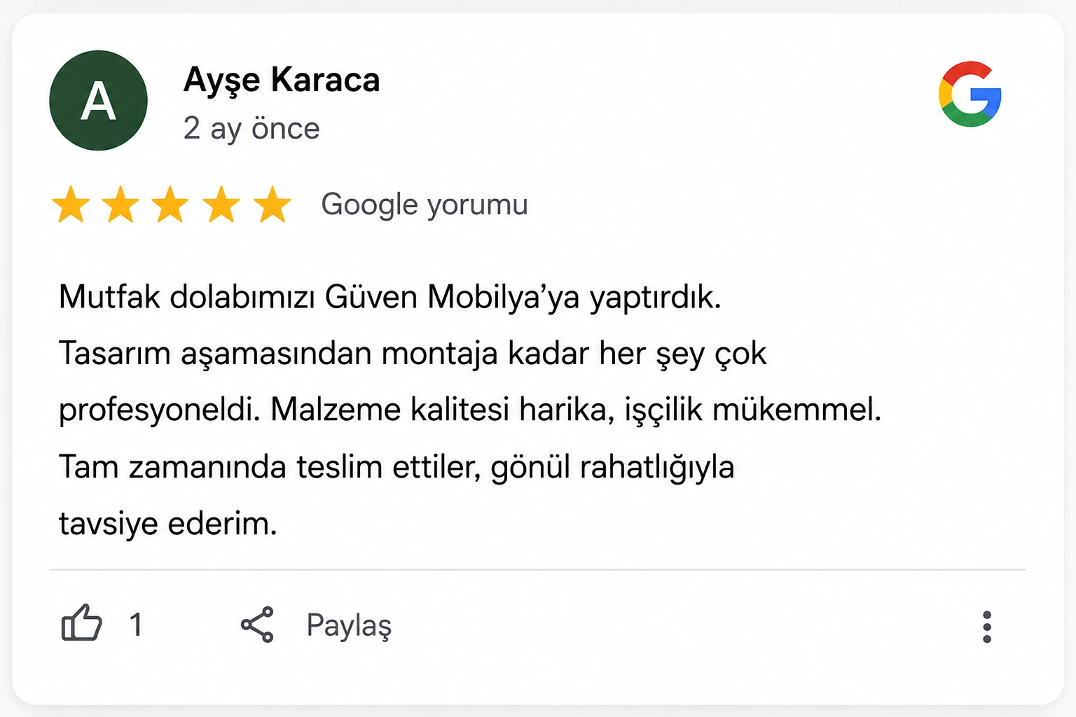 Google yorumu 8